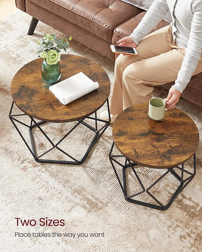 Vasagle Sophia Round Coffee Table Brown (Set of 2)