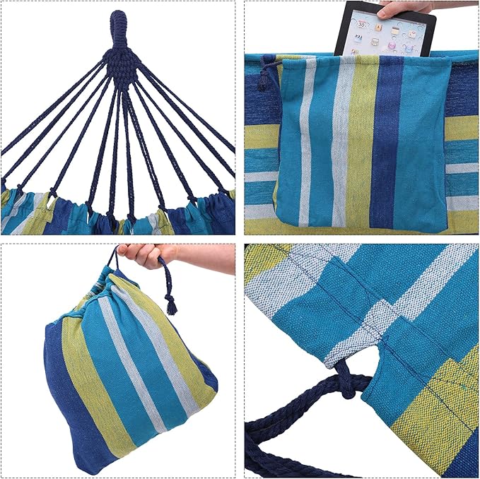 Double Hammock – Blue & Yellow Stripes