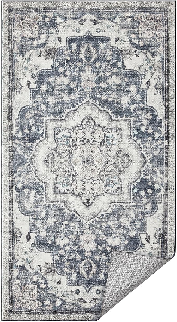 Traditional Vintage Style Rug 80 x 150 cm - Grey