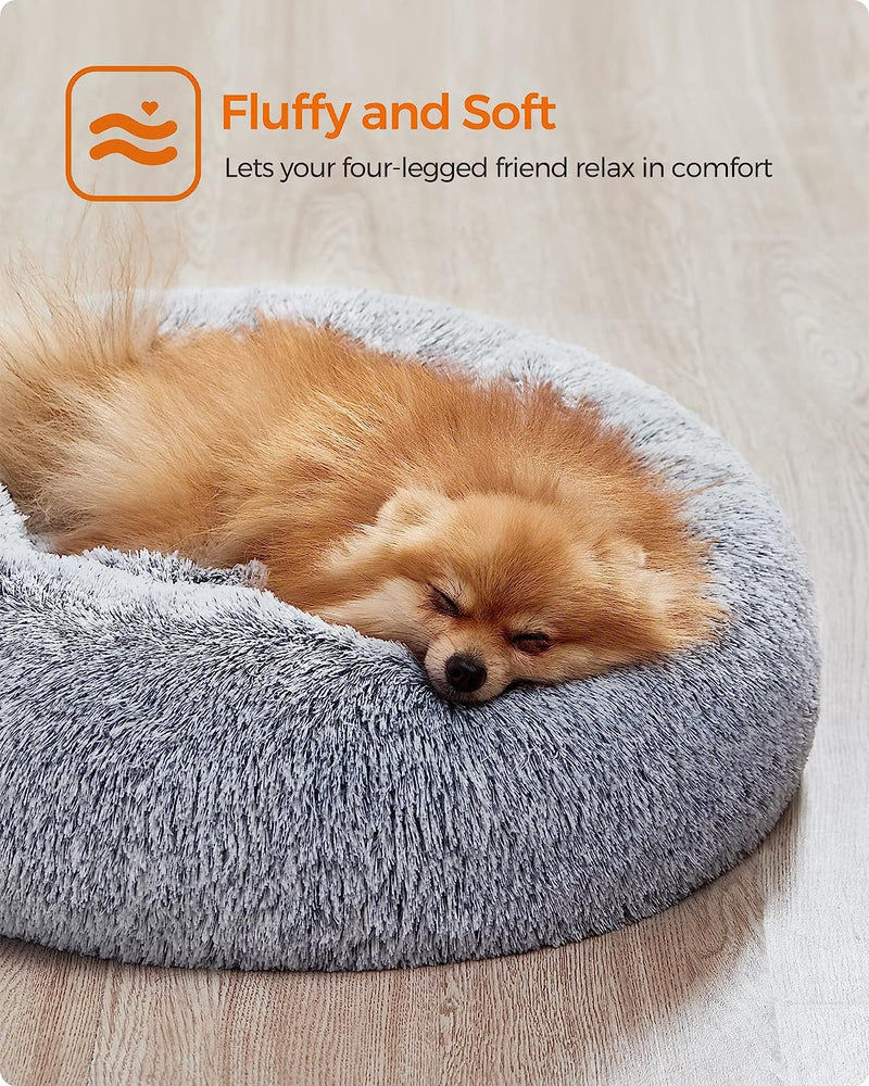 Fluffy Calming Pet Bed Small - Light Grey