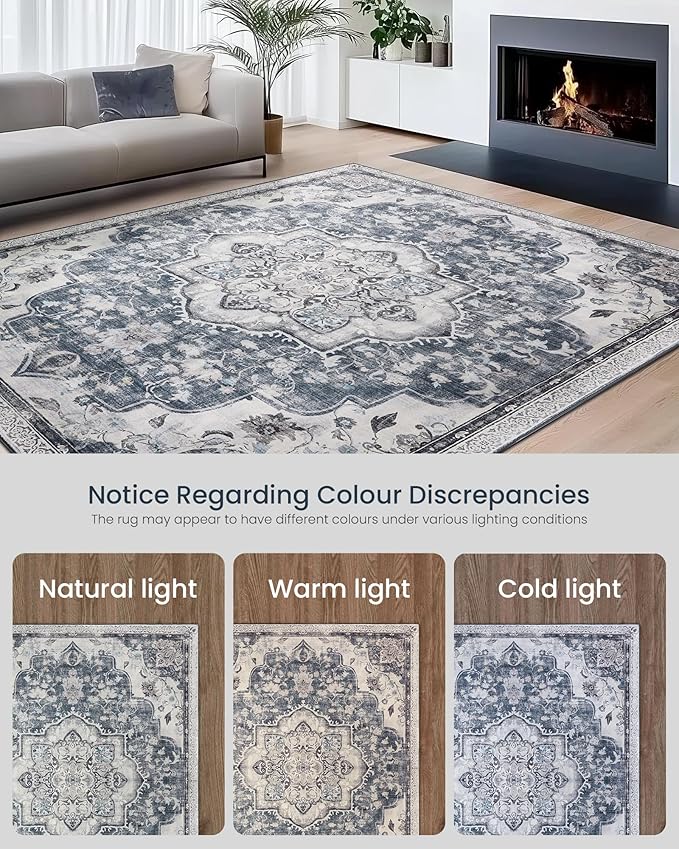 Traditional Vintage Style Rug 120 x 170 cm - Grey