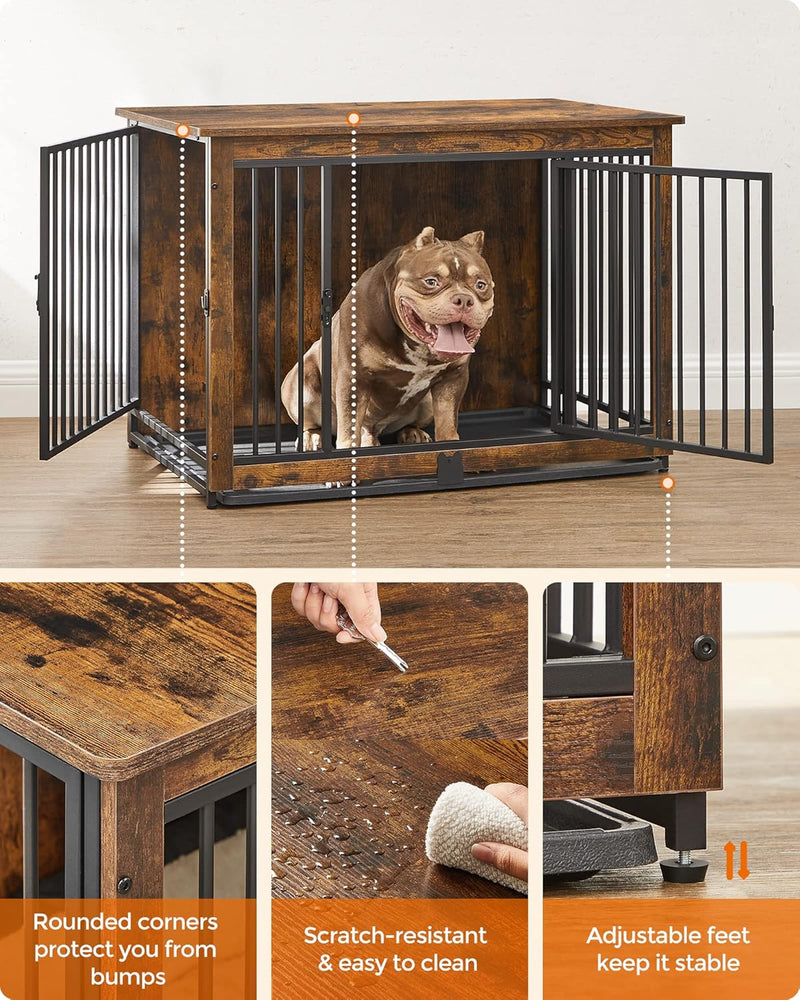 Dog Crate Furniture with Removable Tray