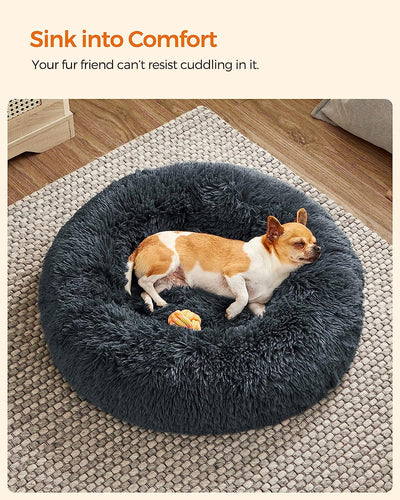 Fluffy Calming Pet Bed Small - Dark Grey