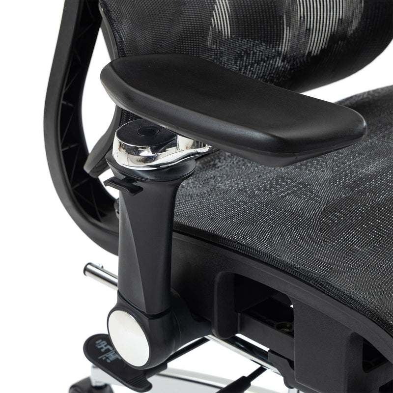 ErgoElite Ultimate Mesh Reclining Office Chair with Footrest – Black