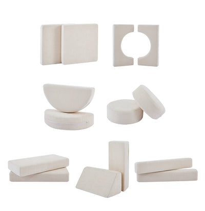 Modular Kids Play Couch – 14Pcs Convertible Sofa (Cream White)