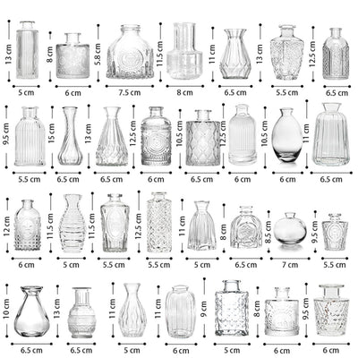 Vintage Glass Bud Vases (Set of 30)