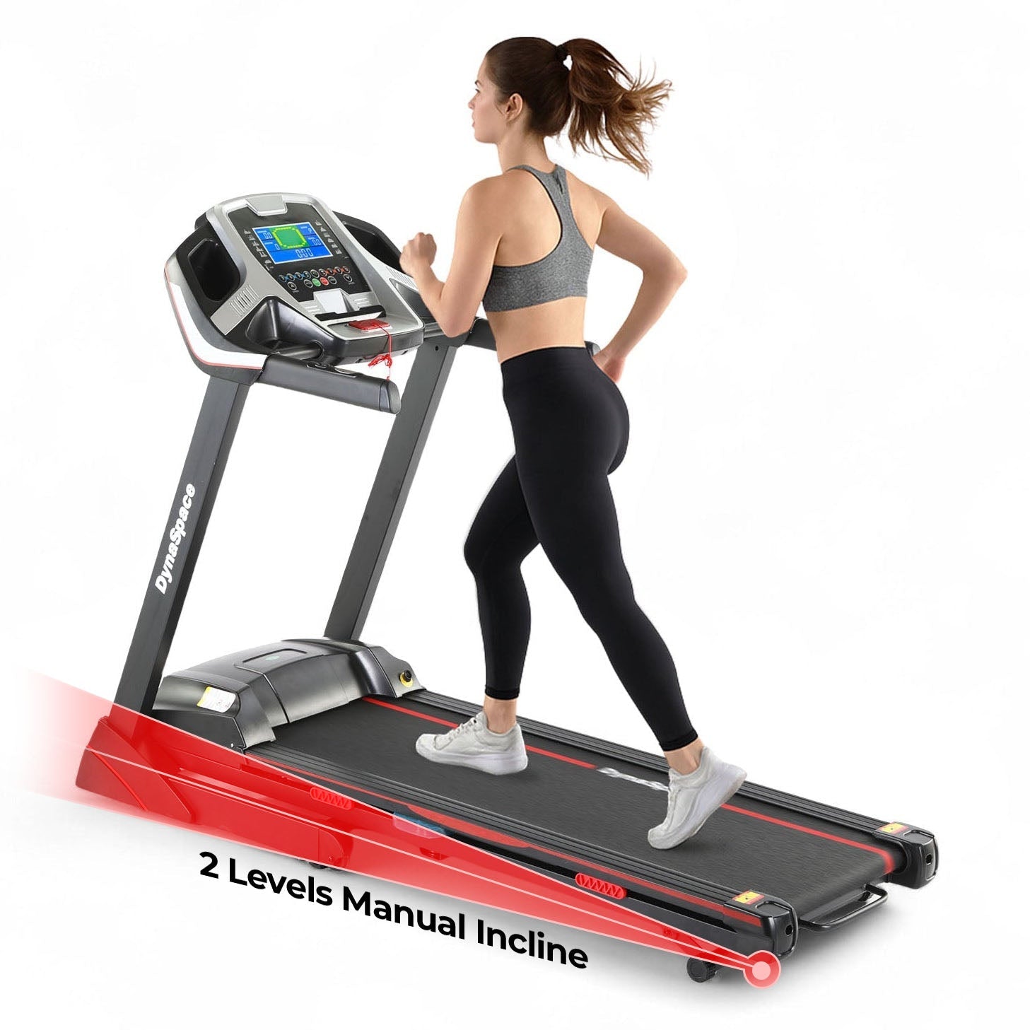 DynaSpace X3 Foldable Home Treadmill for Cardio Jogging Fitness DynaSpace