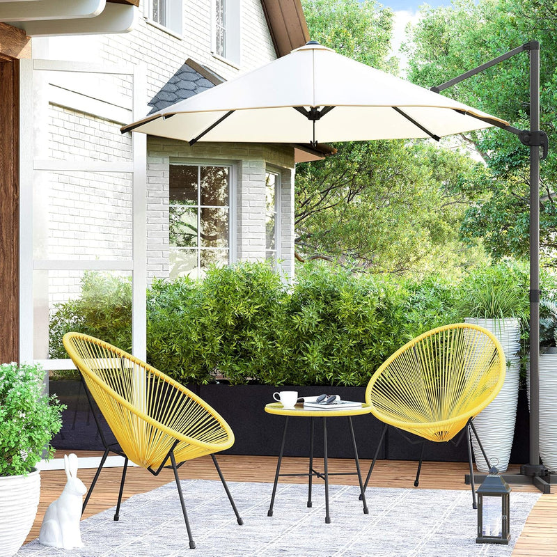 3-Piece Garden Furniture Set – Yellow