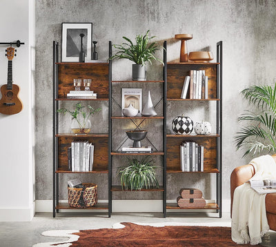 Vasagle Large Bookshelf With 14 Storage Shelves - Brown