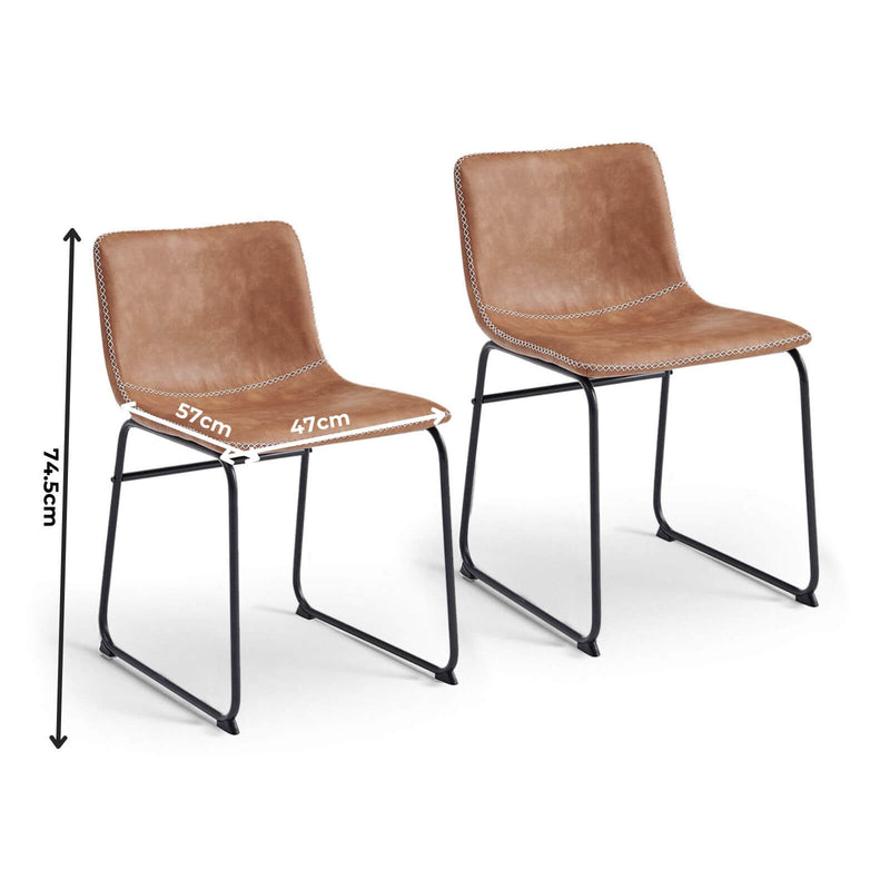 Adele Dining Chairs - Brown (Set of 2)