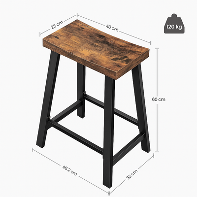Marty Industrial Style Bar Stools (Set of 2)