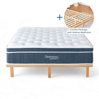 Desmond Signature Sleep Bundle - Single Mattress + Walnut Bed Frame