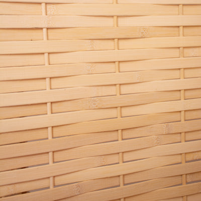 Natural Solid Wood Frame with Bamboo Strips Panels  - 6P