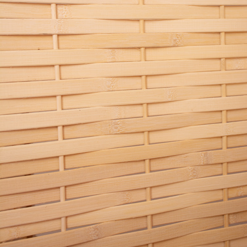 Natural Solid Wood Frame with Bamboo Strips Panels  - 6P