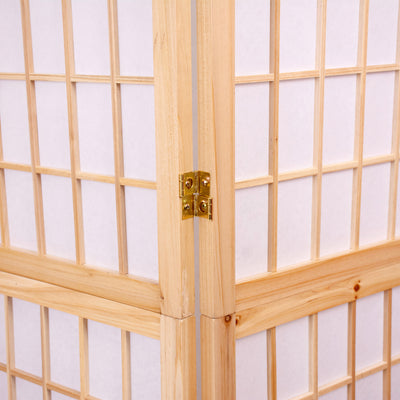 6-Panel Wooden Room Divider - Natural