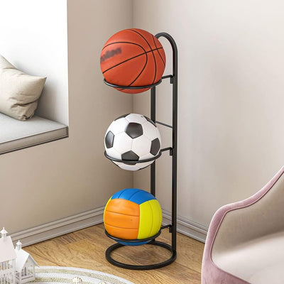 3-Tier Ball Holder Storage Rack Organiser Black