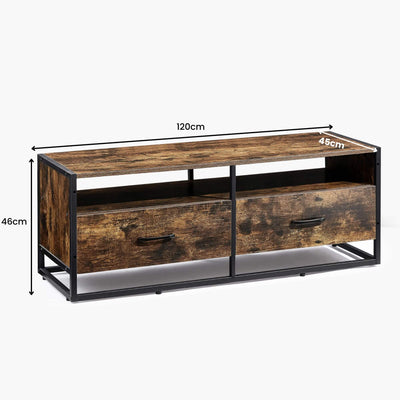 Lume Entertainment Unit with Storage - Rustic Brown