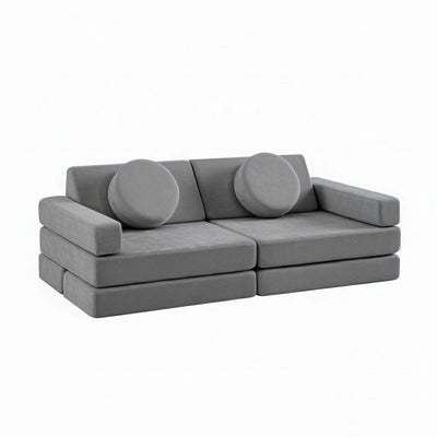 Modular Kids Play Couch – 14Pcs Convertible Sofa (Charcoal Grey)
