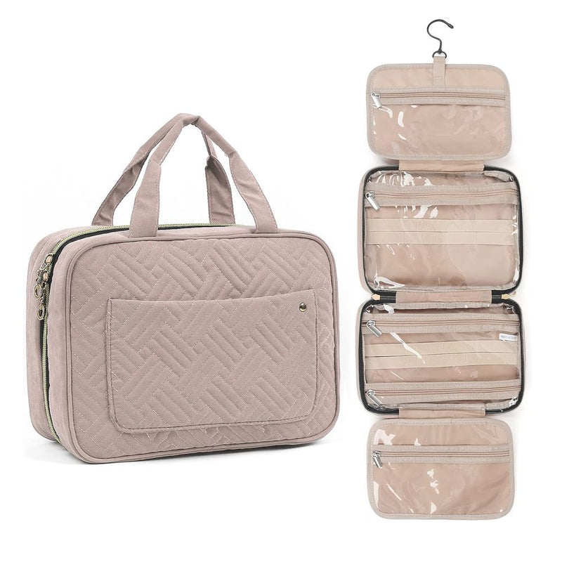 Hanging Makeup & Toiletries Pink Travel Bag Organiser