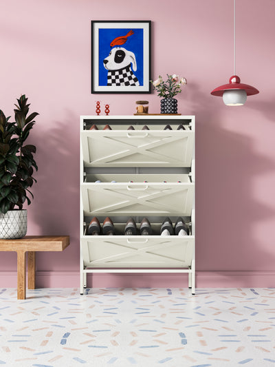 Phoenix Shoe Locker - Cream White