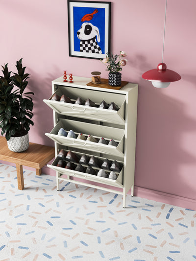 Phoenix Shoe Locker - Cream White