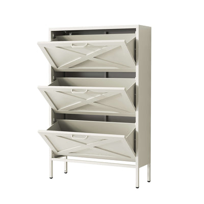 Hamptons Shoe Locker - Cream White