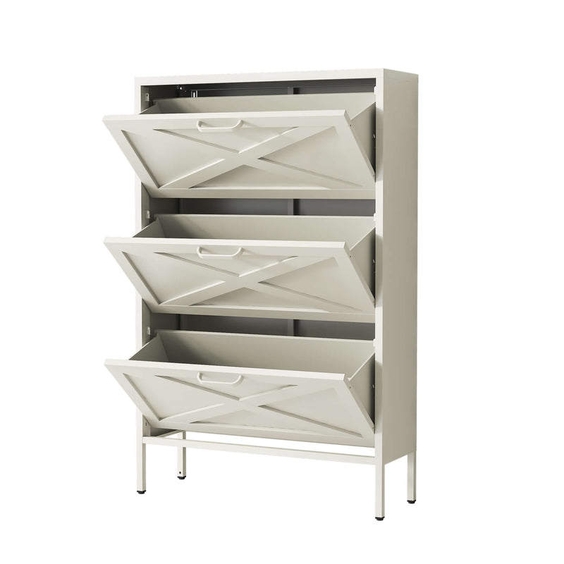 Hamptons Shoe Locker - Cream White