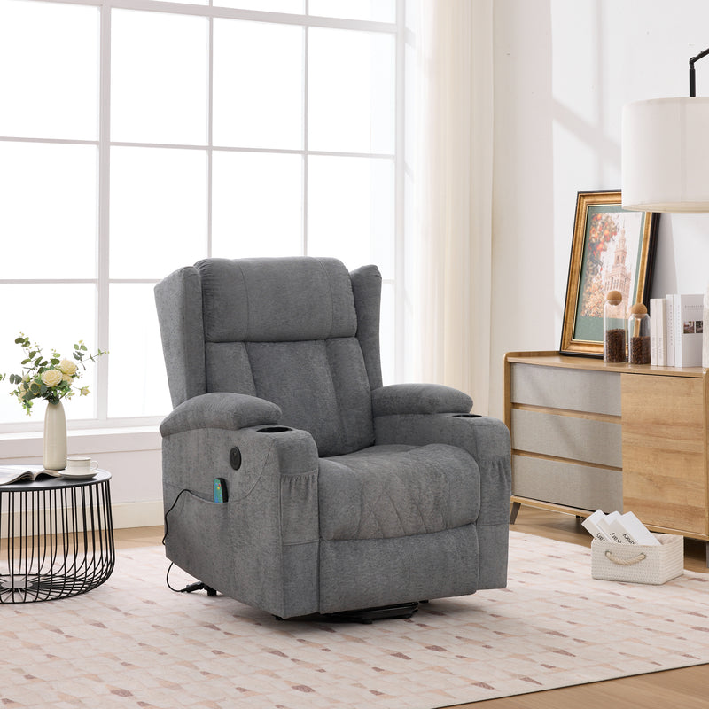 Electric Lifting Massage Recliner Armchair - Dark Grey