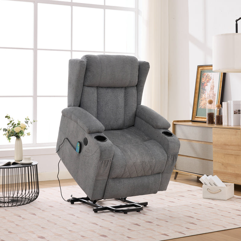 Electric Lifting Massage Recliner Armchair - Dark Grey