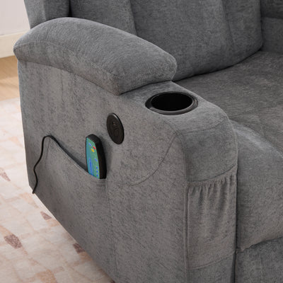 Electric Lifting Massage Recliner Armchair - Dark Grey