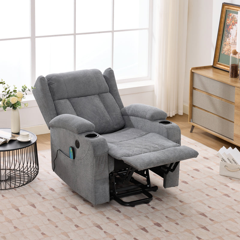 Electric Lifting Massage Recliner Armchair - Dark Grey