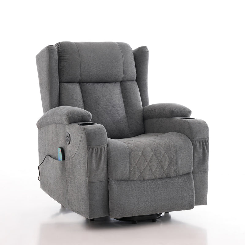 Electric Lifting Massage Recliner Armchair - Dark Grey