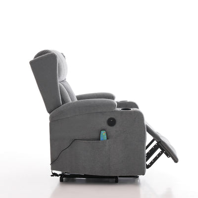 Electric Lifting Massage Recliner Armchair - Dark Grey
