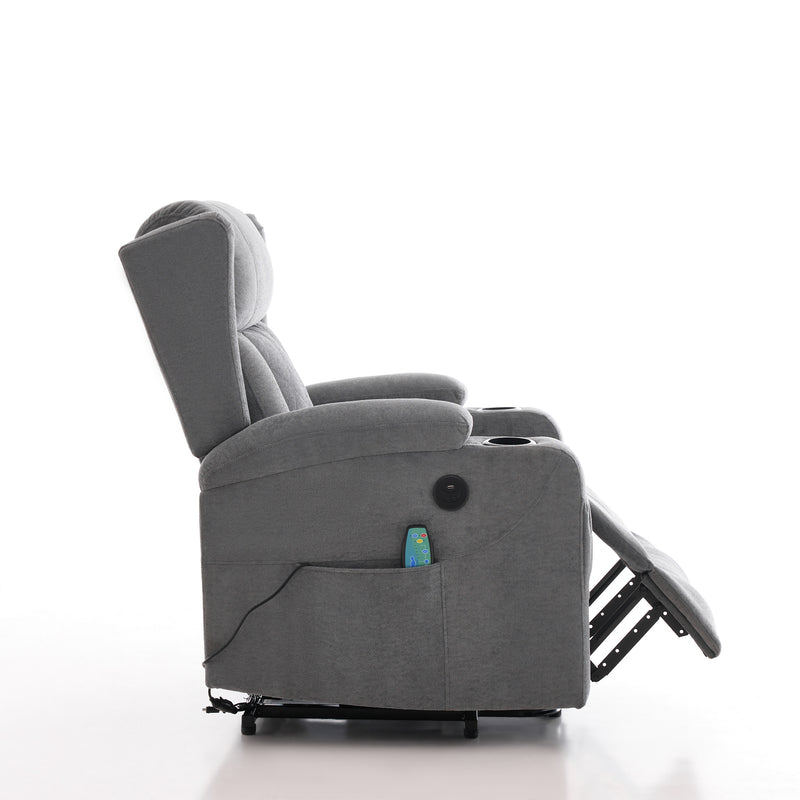 Electric Lifting Massage Recliner Armchair - Dark Grey