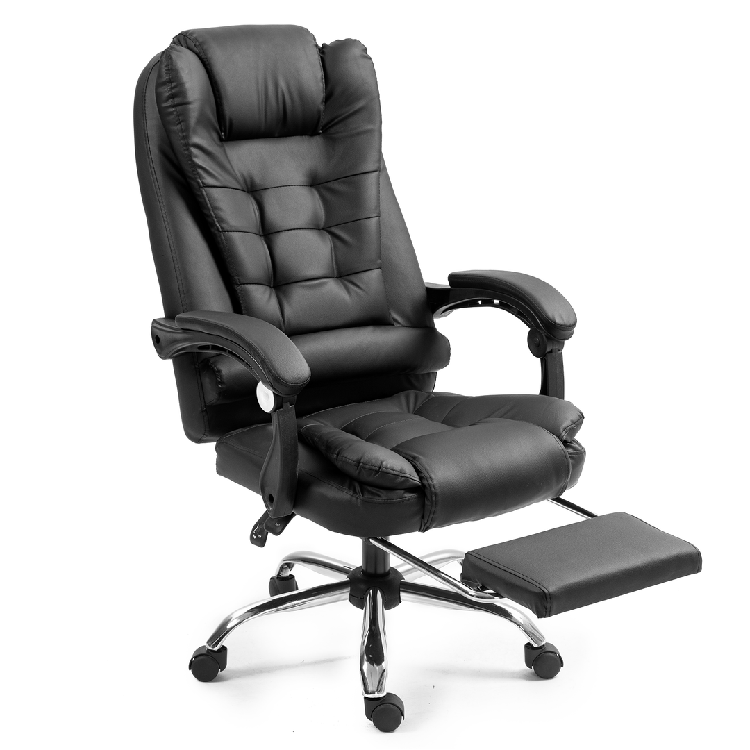 Leather Executive Office Chair With Footrest – Space General