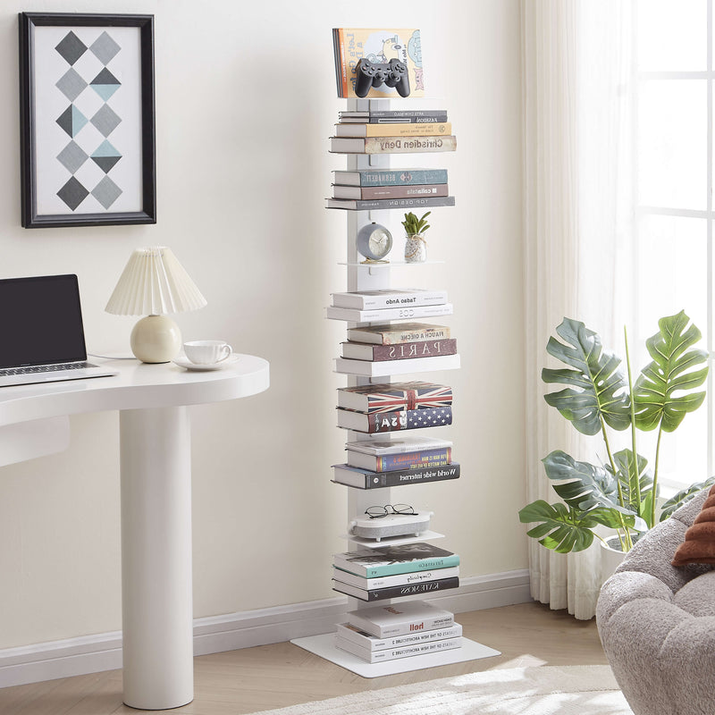 Esme Vertical Floating Bookcase - White