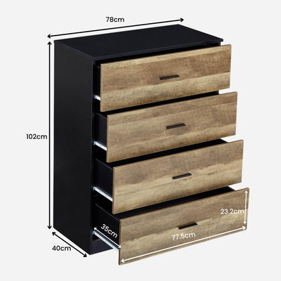 Brandi 4 Drawer Storage Chest - Rustic Brown
