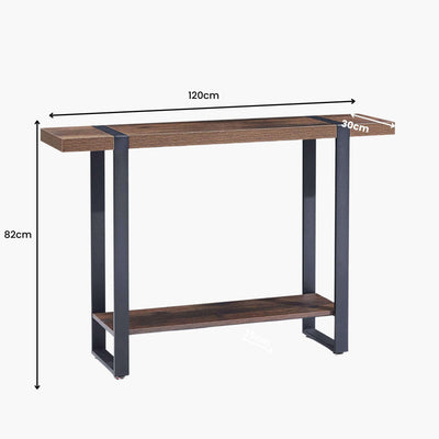 Nova Console Table with Storage Shelf - Dark Oak