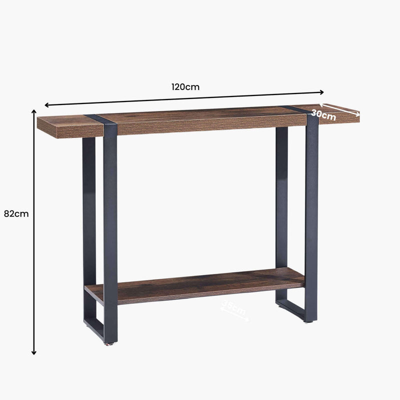 Nova Console Table with Storage Shelf - Dark Oak