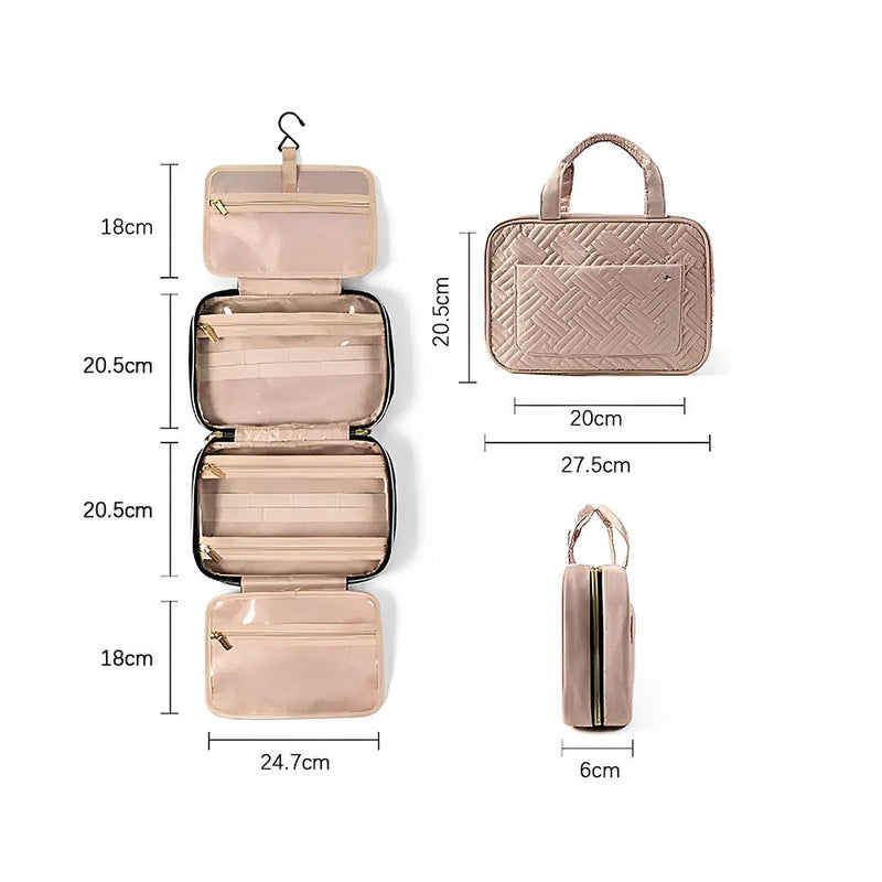 Hanging Makeup & Toiletries Pink Travel Bag Organiser