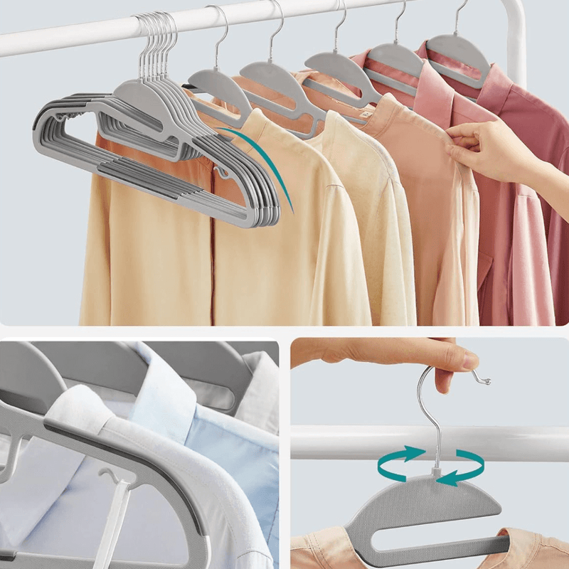 Plastic Coat Hangers Grey (Set of 50)