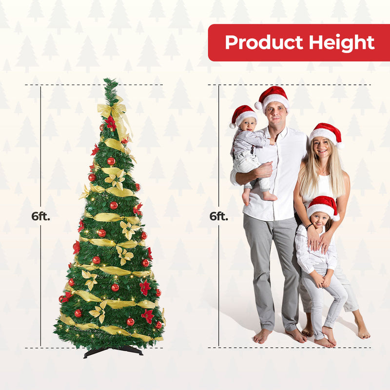 Pre-Lit Pre-Decorated Christmas Tree - 180cm (6Ft)