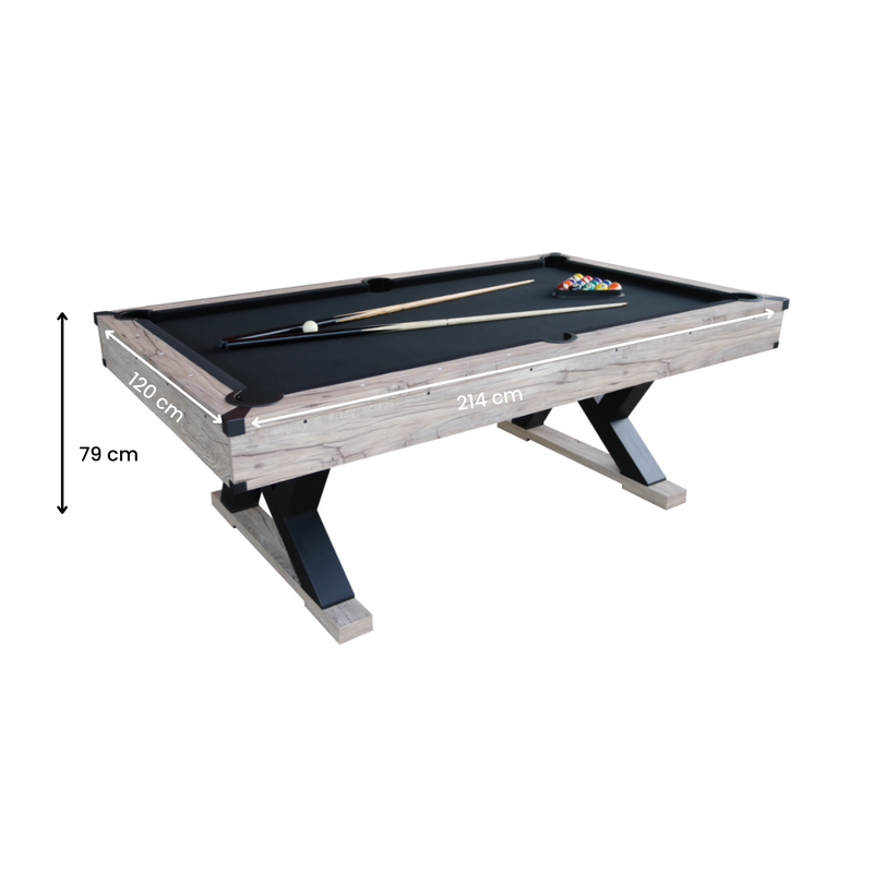 7ft 3-in-1 Game Table – Pool, Table Tennis & Air Hockey Combo with Cues, Net, Paddles & Balls