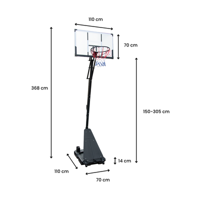 DynaSpace Heavy Duty 150–305cm Outdoor Basketball Hoop