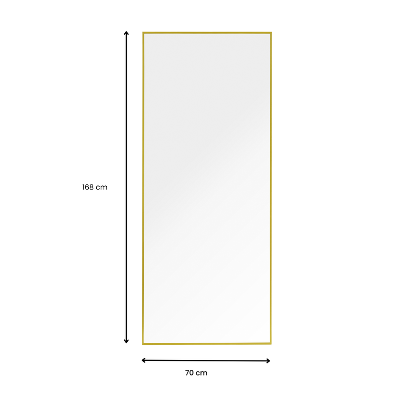 Sorelle Rectangular Full Length Standing Mirror - Gold