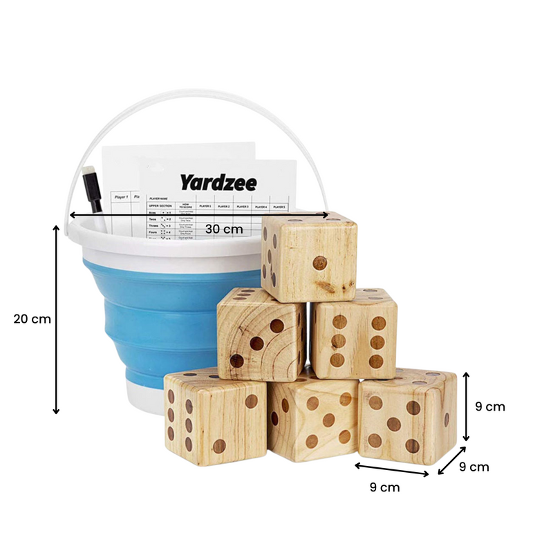 Giant Backyard Dice Game – Bucket & Scorecard Set