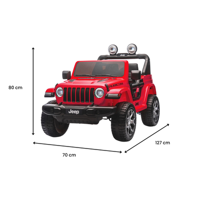 Kids Ride On Jeep – Wrangler Rubicon 12V Electric Car (Red)