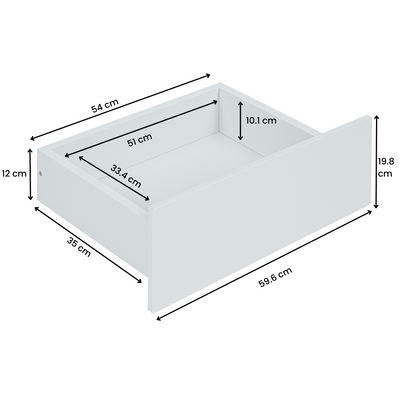 Nola 5 Drawers Slim Tallboy - White