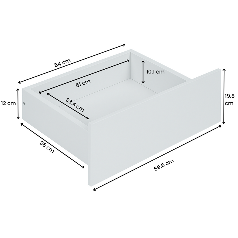 Nola 5 Drawers Slim Tallboy - White