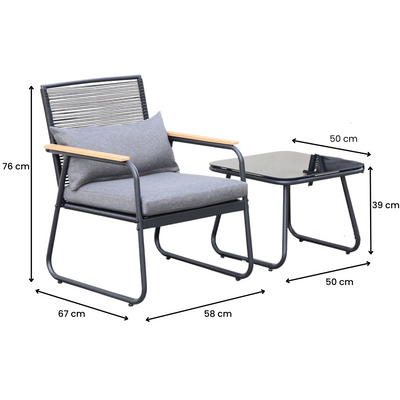 Outdoor 3-Piece Wicker Conversation Set